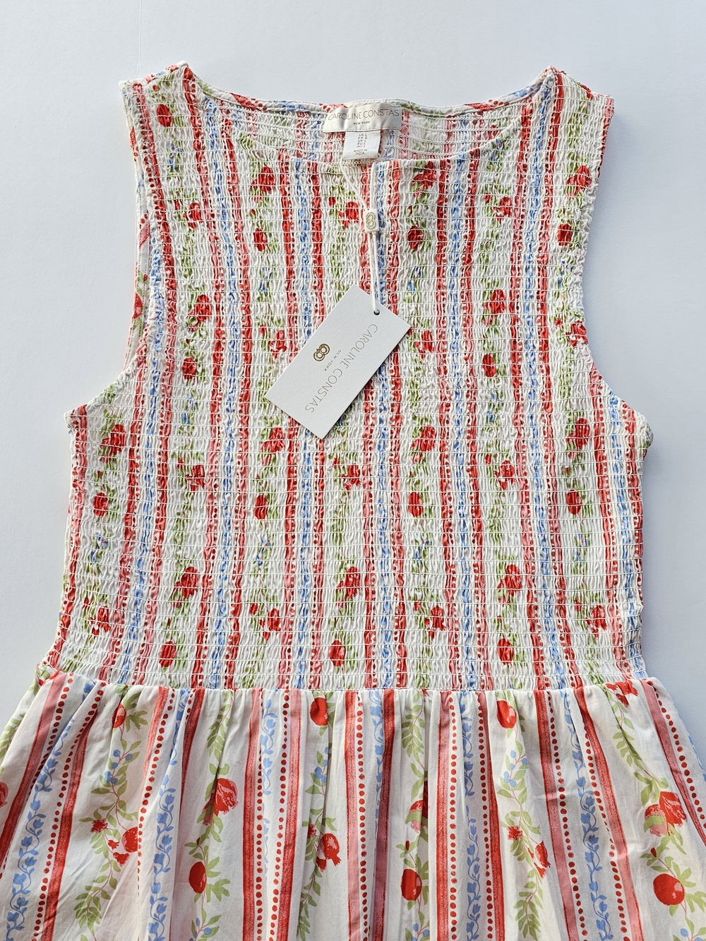 Caroline Constas Cosima Nap Maxi Dress (Hill House Home) pomegrante Smocked NWT - Picture 3 of 7